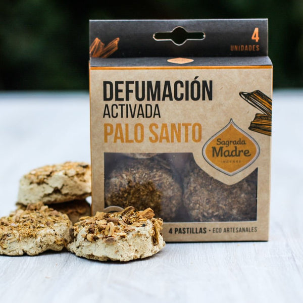 Pastilla Defumacion Activada Palo Santo x4, Sagrada Madre